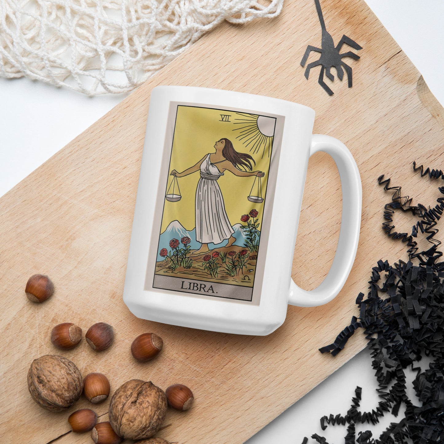 Libra Tarot White glossy mug