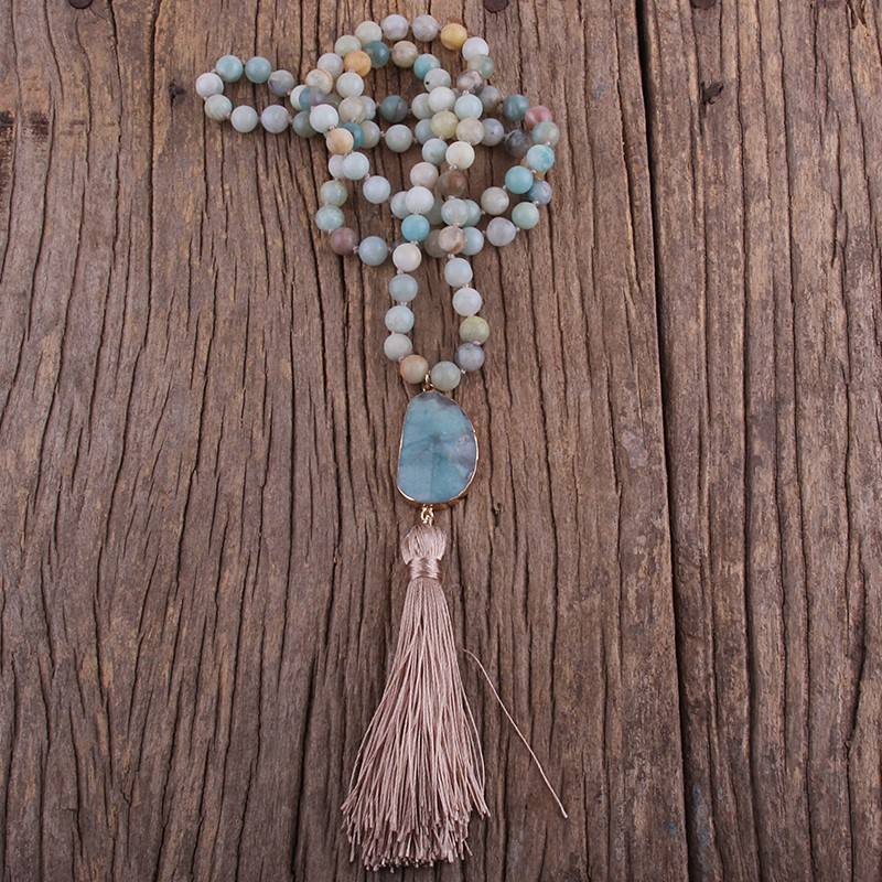 Mala Beads with Natural Stones and Tassel