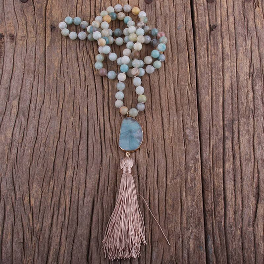 Mala Beads with Natural Stones and Tassel