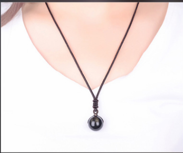 Black Gold Natural Obsidian Stone Pendant Lucky Transfer Beads Pendant Necklace Male Female Lovers Fashion Jewelry - 1111 Beginnings 