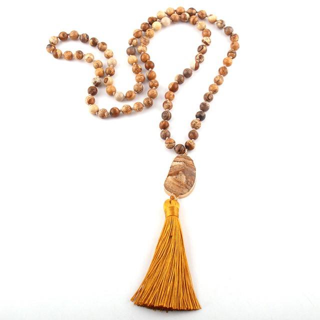 Mala Beads with Natural Stones and Tassel