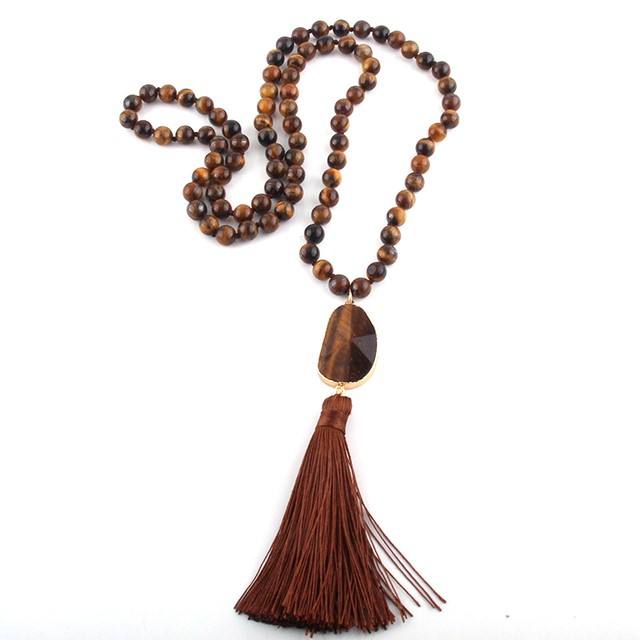 Mala Beads with Natural Stones and Tassel