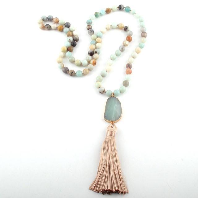 Mala Beads with Natural Stones and Tassel