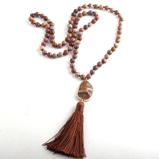 Mala Beads with Natural Stones and Tassel