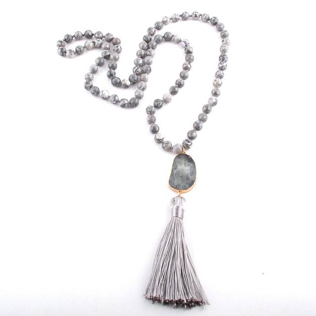 Mala Beads with Natural Stones and Tassel