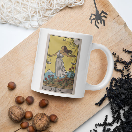 Libra Tarot White glossy mug